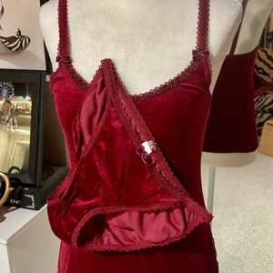 NWOT Victoria’s Secret Size small, 2 pc red velvet cami and underwear set